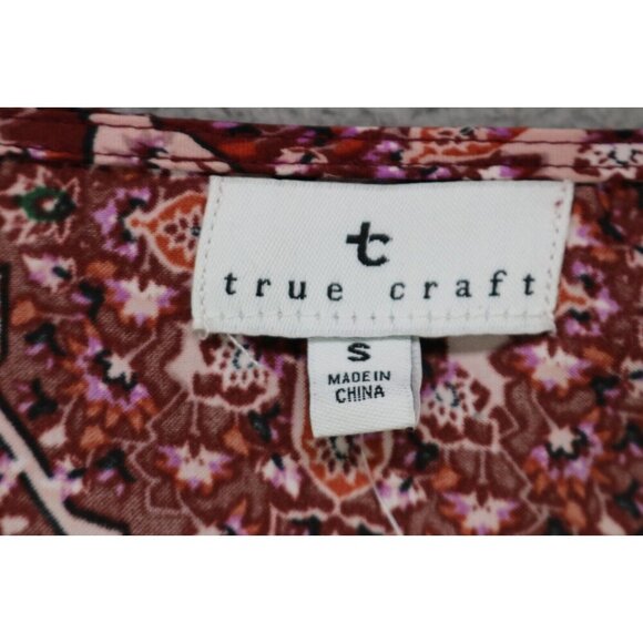 True Craft Geo Print Long Puff Sleeves Dress-Size Small-New w/Tags - Picture 5 of 10